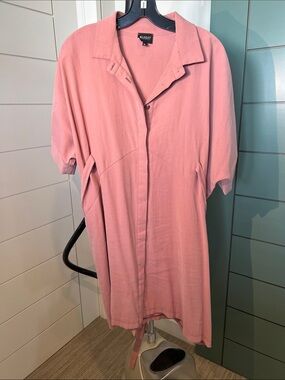 Pink Relaxed Shirt Dress